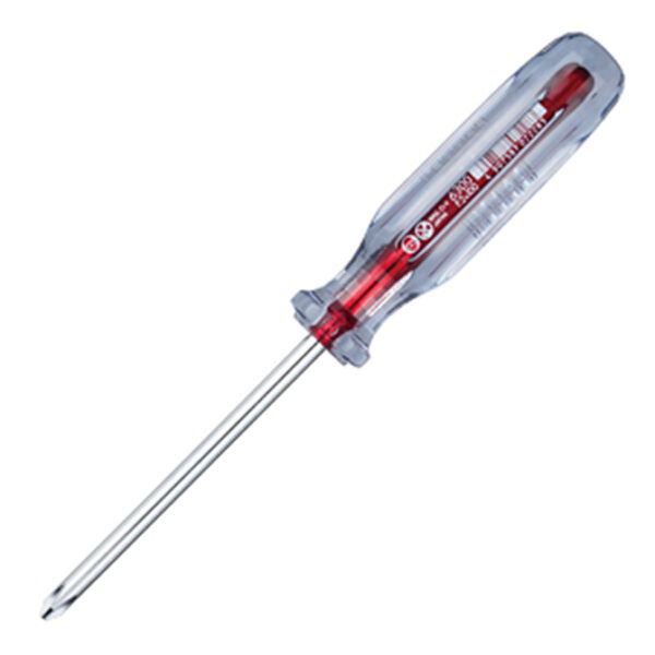 PHILLIPS #2 SCREWDRIVER 4"- CRYSTALLINE ACETATE HA