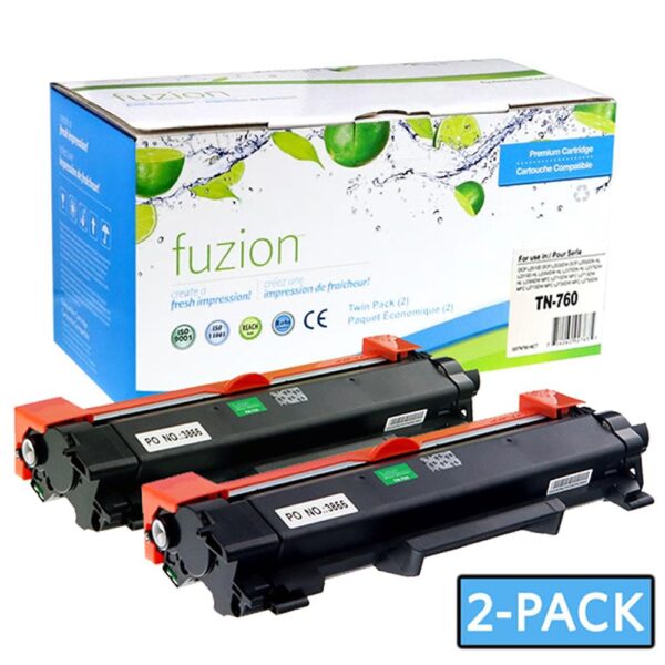 Brother TN760 Compatible Toner - Black (2/Pack)